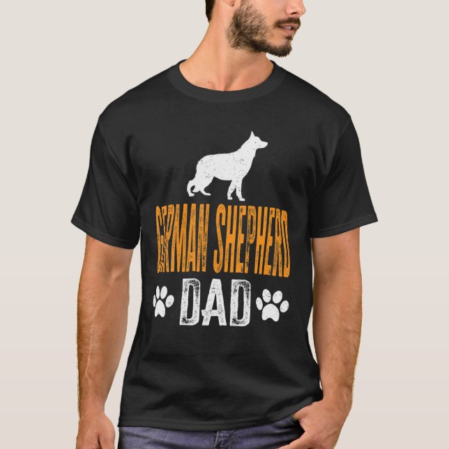 Manar tyska Shepherd Pappa Gift Hund pappa Far Day T Shirt (Framsida)