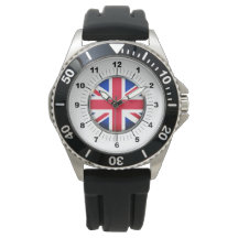 Manar UK Flagga Protector Black Rubber Strap Watch