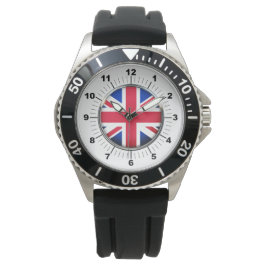 Manar UK Flagga Protector Black Rubber Strap Watch Armbandsur
