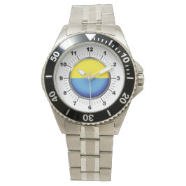 Manar Ukraina Flagga Stainless Steel Bracelet Watc Armbandsur