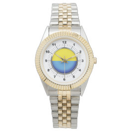 Manar Ukraina Flagga Two-Tone Bracelet Watch Armbandsur
