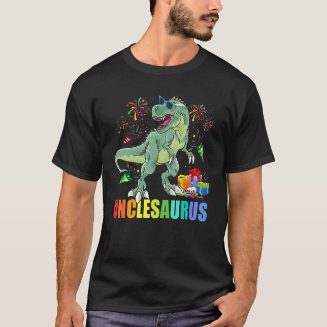 Manar Unclesaurus Birthday Rex Dinosaur farbror Sa T Shirt (Framsida)