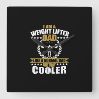 Manar Underbar Weightlifter Pappa Gift Pappa Gym T Fyrkantig Klocka