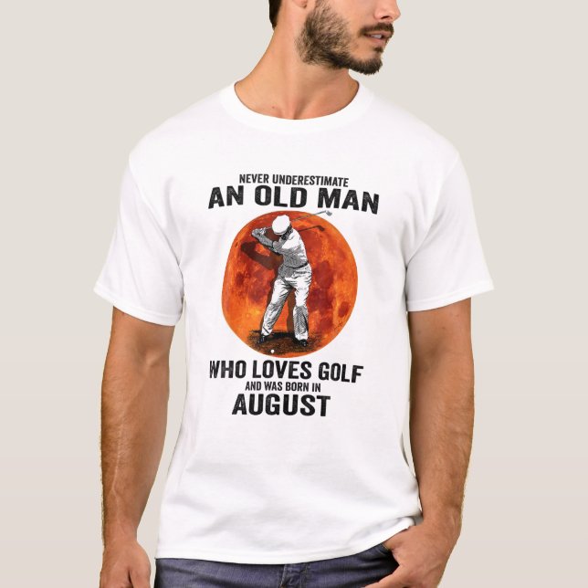 Manar underskatta aldrig en gammal man Kärlek Golf T Shirt (Framsida)