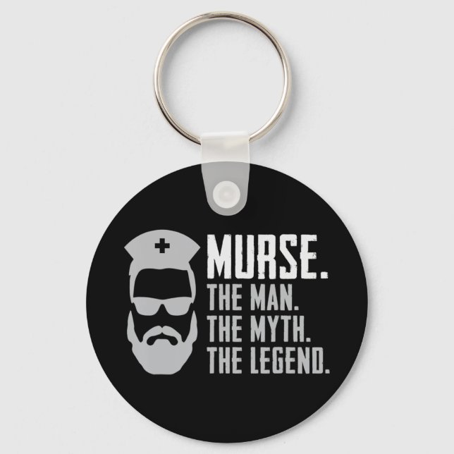 Manar underskatta aldrig en gammal man med B Nyckelring (Framsida)