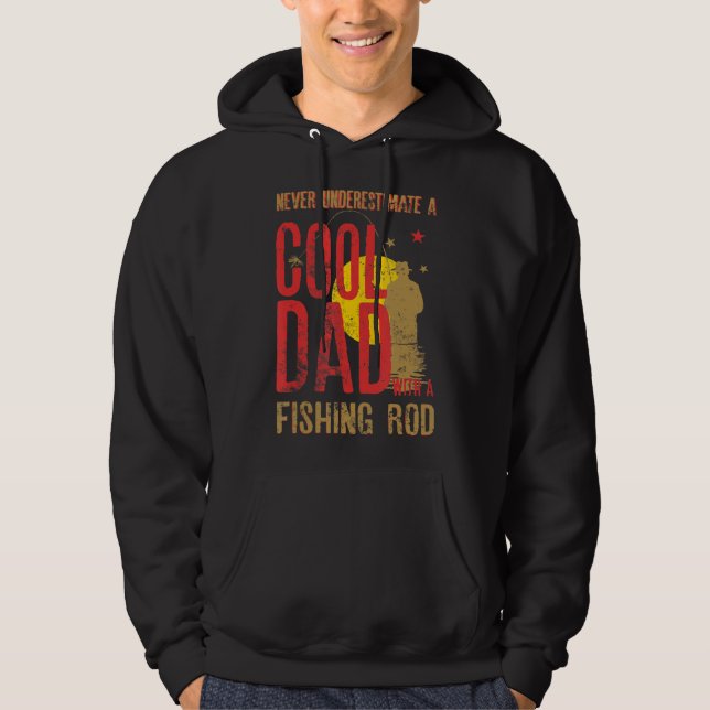 Manar underskattar aldrig en Coola Pappa med fiske Hoodie (Framsida)