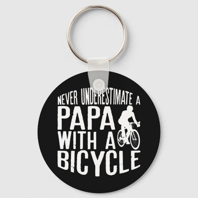 Manar underskattar aldrig ett Pappa med en cykelbå Nyckelring (Framsida)