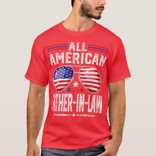Manar US Flagga Fars dag Alla amerikanska faderInL T Shirt