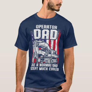 Manar US Flagga Heavy Equipment Excavavator Operat T Shirt