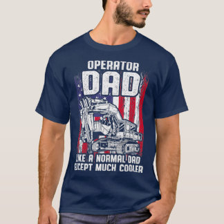 Manar US Flagga Heavy Equipment Excavavator Operat T Shirt