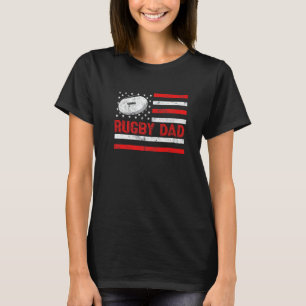 Manar Us Flagga Rugby Pappa Vintage Sport Fars dag T Shirt