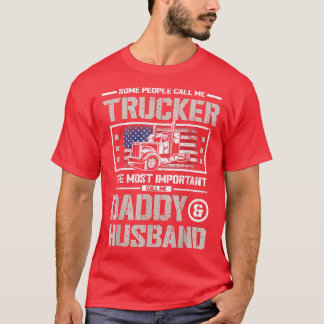 Manar US Flagga Trucker pappa eller Trucker Make T Shirt