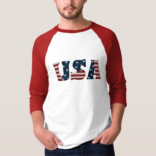 Manar USA 3/4 Sleeve Raglan T-Shirt (Framsida)