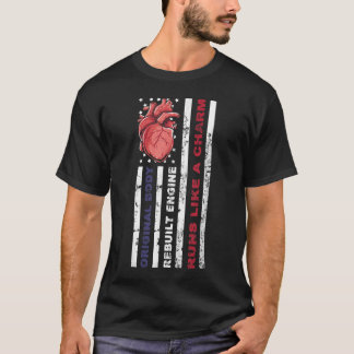 Manar USA American Flagga, Mechanic Open Heart Sur T Shirt