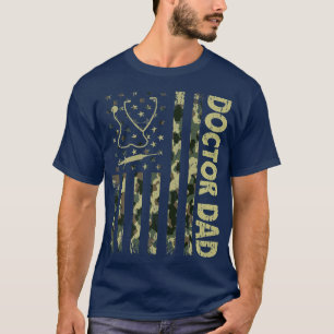 Manar USA flagga Camoue Doktor Pappa Patriotic Far T Shirt
