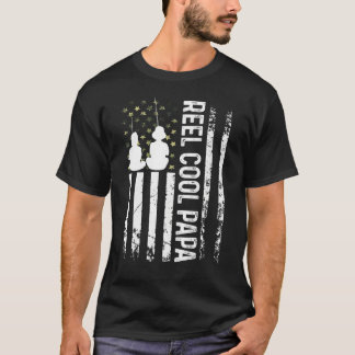 Manar USA flagga Coola Pappa för Pappa fiskares Tj T Shirt