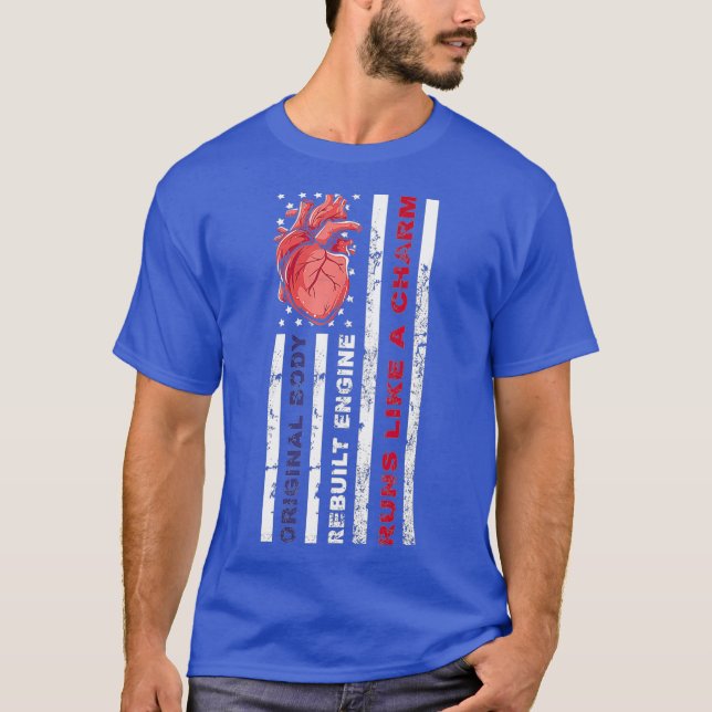 Manar USA Flagga - Mechanic Open Heart T Shirt (Framsida)