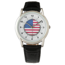 Manar USA Krona Protector Black Leather Strap Armbandsur