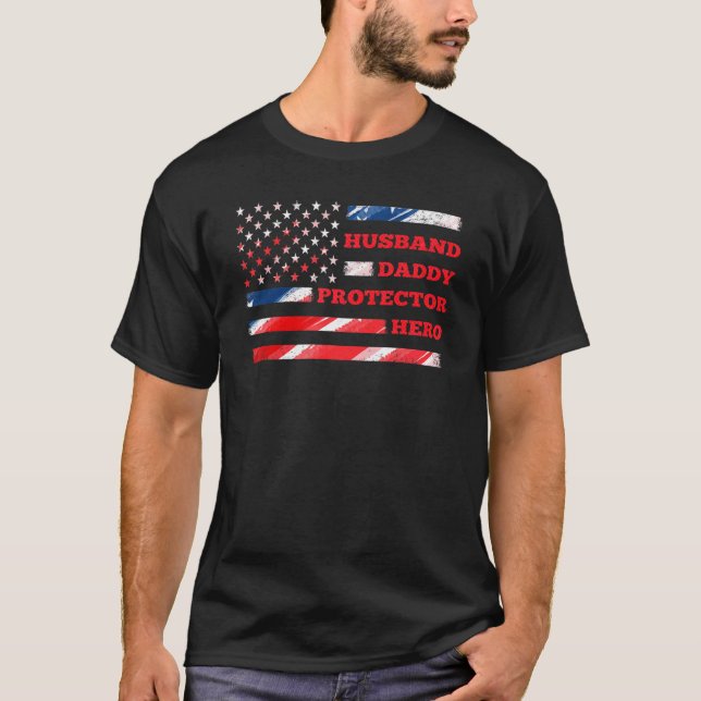 Manar USA:s Flagga For Make Pappa Protector H T Shirt (Framsida)