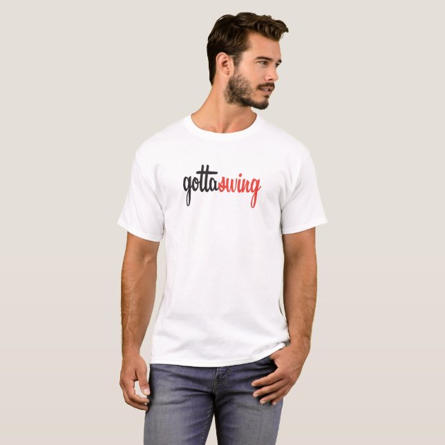 Manar utslagsplats för Gottaswing vit T-shirt (Hel framsida)