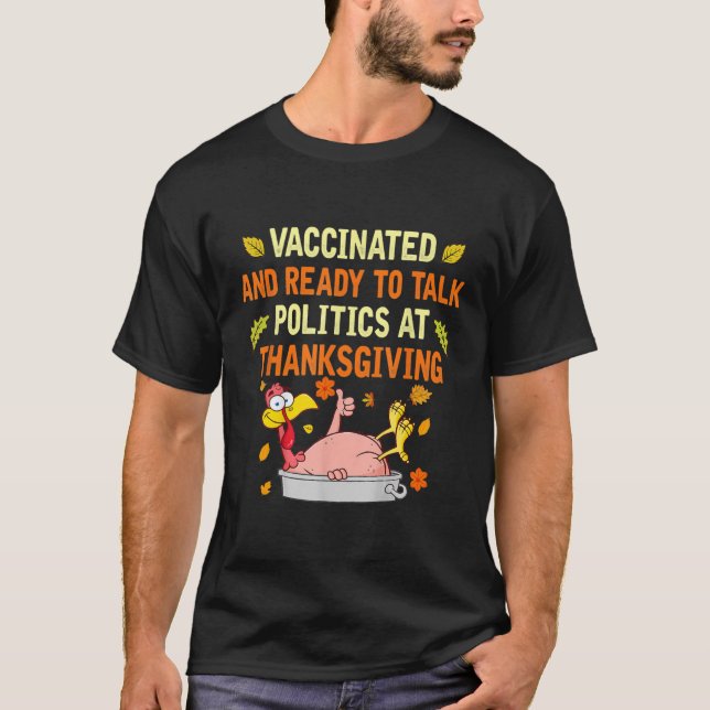 Manar vaccinerat och Redo att tala Politik på T Shirt (Framsida)