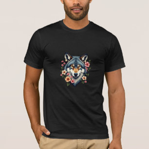 Manar Varg Blommigt Bella Canvas Vintage T-Shirt