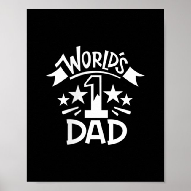 Manar-världar nummer 1 Pappa - minsta Emblem-dag F Poster (Framsidan)