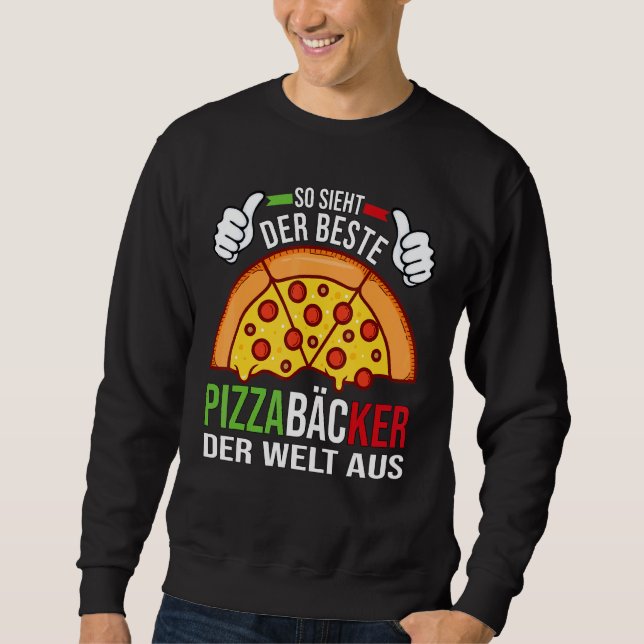 Manar Världens bästa Pizza Baker Lång Ärmad Tröja (Framsida)