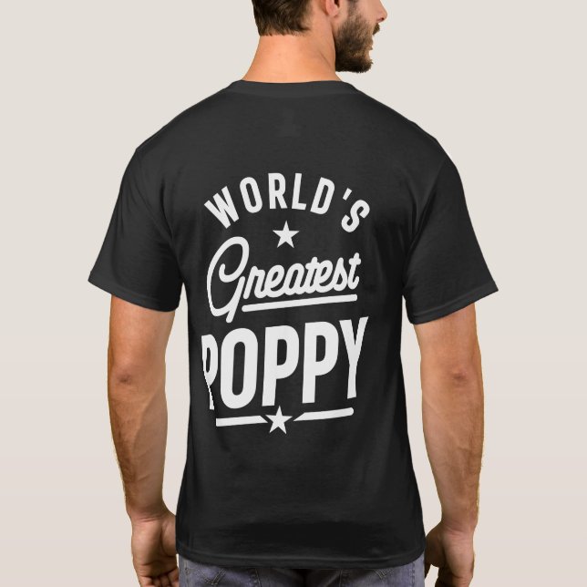 Manar Världsmästare Poppy Fars dag Gift T Shirt (Baksida)