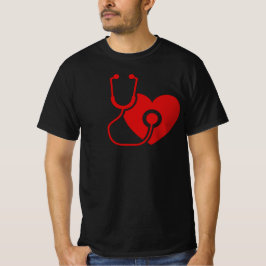 Manar Värt-shirt designad med Red Stethoscope T Shirt