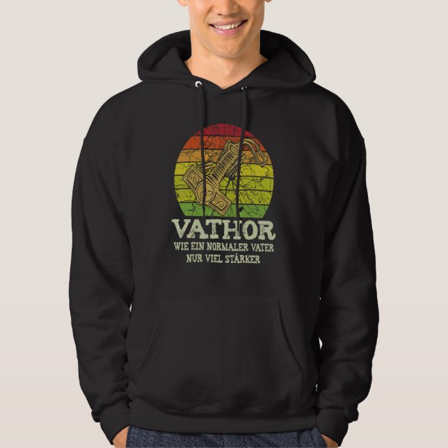 Manar Vathor Far Thor Viking Pappa Fars dag Hoodie (Framsida)