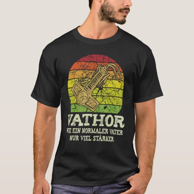 Manar Vathor Far Thor Viking Pappa Fars dag T Shirt (Framsida)