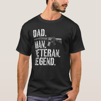 Manar Veteran Pappa Man Veteran Legend Gun Högers T Shirt