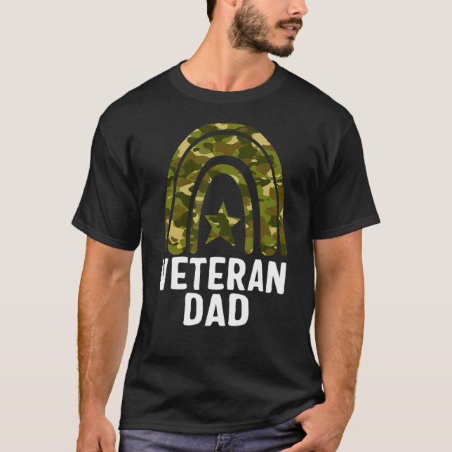 Manar Veteran Pappa Veterans Day Coola Camo Mönste T Shirt (Framsida)