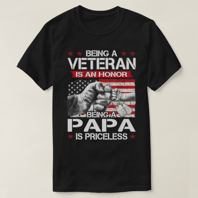 Manar veteranernas dag som veteran är en hedersbet t shirt (Design framsida)