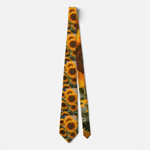 "Manar Vibrant Gult Solros Skriv ut halsband. Slips
