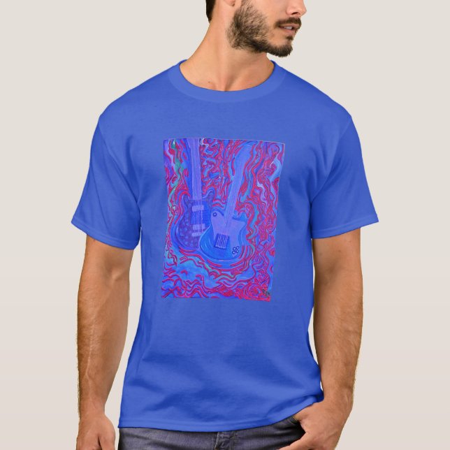 Manar vibrationer för gitarr för t shirt (Framsida)