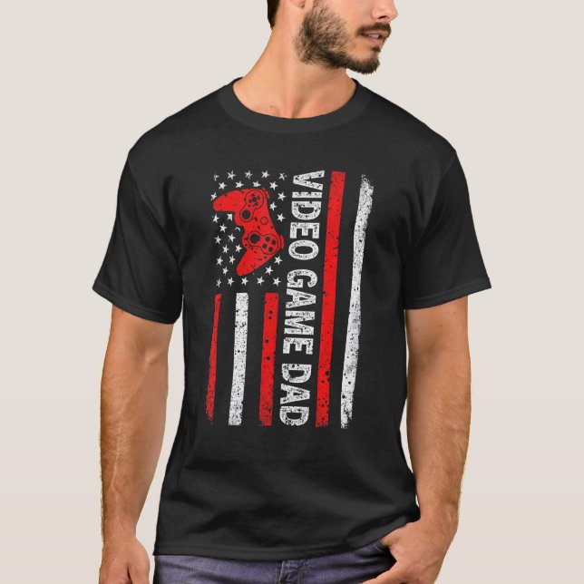 Manar-videospel, Pappa, amerikanska Flagga-videosp T Shirt (Framsida)