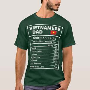 Manar vietnamesisk Pappa Nutrition Facts Fars dag  T Shirt