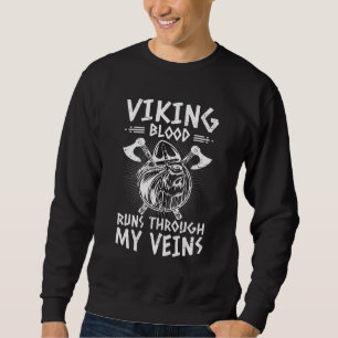 Manar Viking Nordic Odin Valhalla Viking Blood Thr Lång Ärmad Tröja