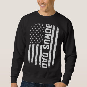 Manar Vintage American US Flagga Stepdad Bonus pap Lång Ärmad Tröja