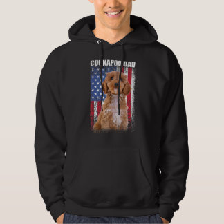 Manar Vintage Amerikanska Flagga Cockapoo Pappa Hu Hoodie