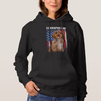 Manar Vintage Amerikanska Flagga Cockapoo Pappa Hu T Shirt