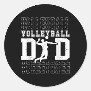 Manar Vintage Amerikanska Flagga Volleyball Pappa Runt Klistermärke