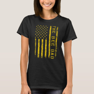 Manar Vintage Bee American Flagga Bee Pappa Far" T Shirt