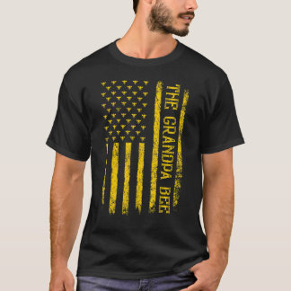 Manar Vintage Bee American Flagga The Grandpa Bee T Shirt