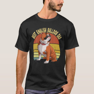 Manar Vintage Best English Bulldog Pappa någonsin T Shirt