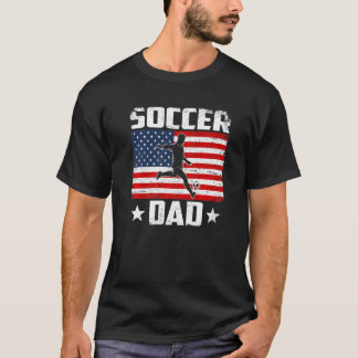 Manar Vintage Fotboll Pappa Us Flagga Distress Spo T Shirt