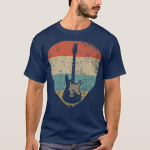 Manar Vintage Gitarr Plektrum GuitaristRetro Bass  T Shirt