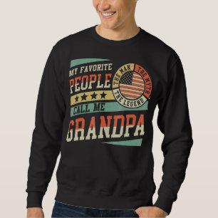 Manar Vintage Grandma My Favorite People kallar mi Lång Ärmad Tröja